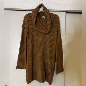 BB Dakota Warm Tan Cowl Neck Sweater Dress